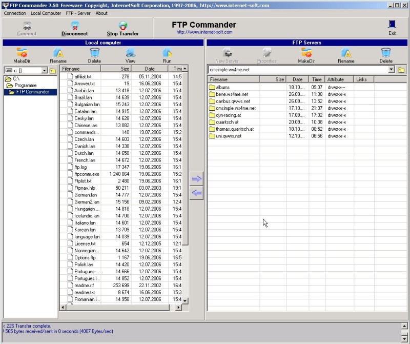 FTP Commander Screenshot
